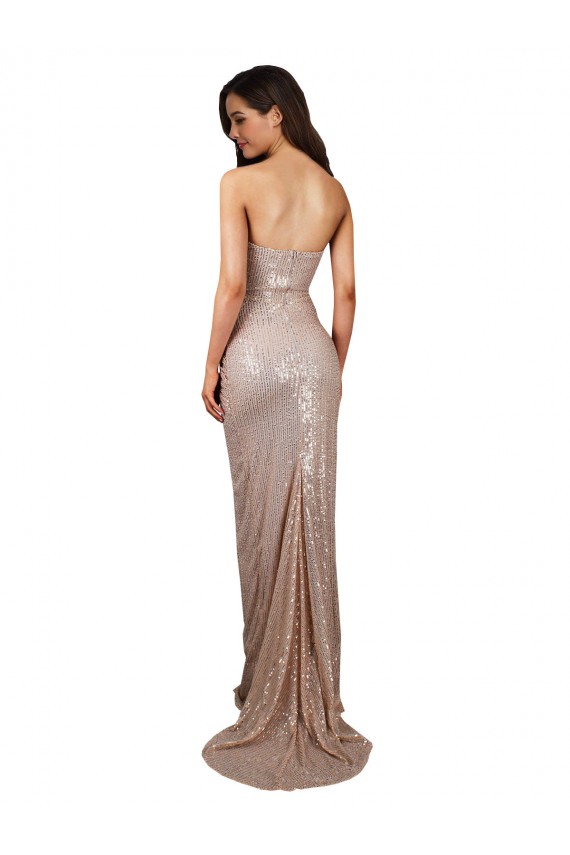 Sequin Low Back Long Scoop Neck Mermaid Formal Evening Gown / Prom Dress / Bridesmaid Dress Sudbury