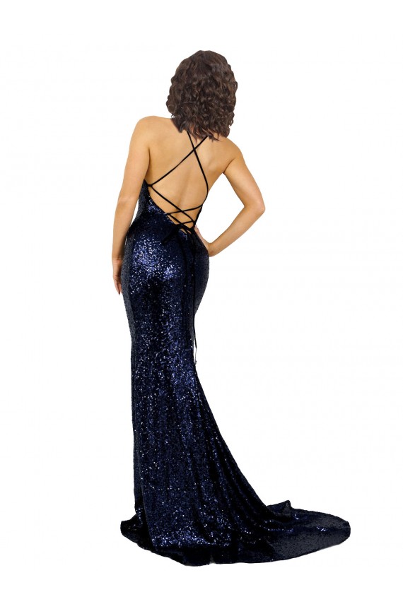 Sequin Low Back Long V-Neck Mermaid Formal Evening Gown / Prom Dress / Bridesmaid Dress Sudbury