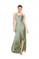 Silk like Satin Criss Cross Open Back Long Cowl Neck A-Line High Low Evening Gown / Prom Dress / Bridesmaid Dress Sudbury