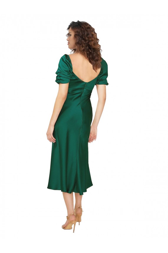Silk like Satin Low Back Midi Length Sweetheart A-Line Formal Evening Gown / Prom Dress / Bridesmaid Dress Sudbury