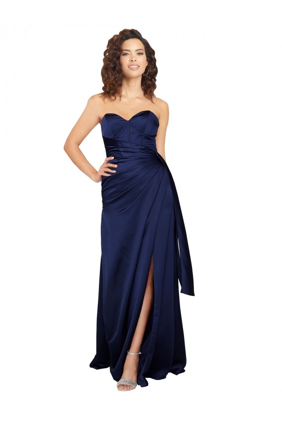 Silk like Satin Long Sweetheart A-Line Formal Evening Gown / Prom Dress / Bridesmaid Dress Sudbury