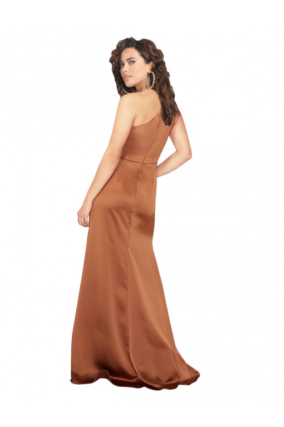 Silk like Satin Long One Shoulder A-Line Formal Dress / Bridesmaid Dress Sudbury