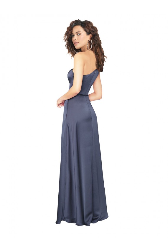 Silk like Satin Long One Shoulder Dusk A-Line Formal Evening Gown / Prom Dress / Bridesmaid Dress Sudbury