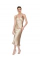 Silk like Satin Midi Length V-Neck A-Line Formal Evening Gown / Prom Dress / Bridesmaid Dress Sudbury