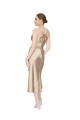 Silk like Satin Midi Length V-Neck A-Line Formal Evening Gown / Prom Dress / Bridesmaid Dress Sudbury