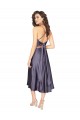 Silk like Satin Criss Cross Back Midi Length Scoop Neck A-Line Prom Dress / Bridesmaid Dress Sudbury