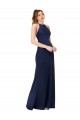 Silk like Satin Criss Cross Back Long High Neck Sheath Formal Evening Gown / Prom Dress / Bridesmaid Dress Sudbury