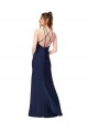 Silk like Satin Criss Cross Back Long High Neck Sheath Formal Evening Gown / Prom Dress / Bridesmaid Dress Sudbury