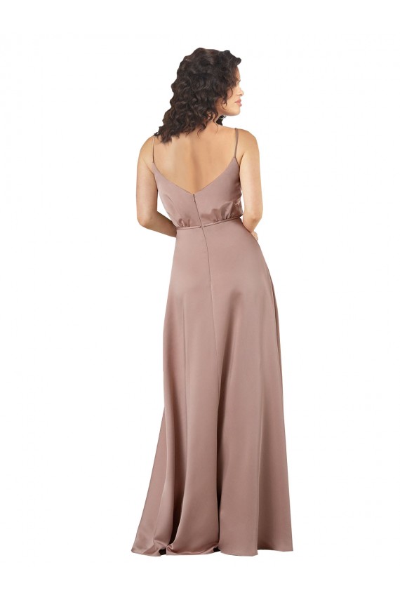 Silk like Satin Long V-Neck A-Line Formal Evening Gown / Bridesmaid Dress Sudbury