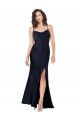 Silk like Satin Long Cowl Neck A-Line Black Tie Evening Gown / Prom Dress / Bridesmaid Dress Sudbury