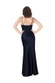 Silk like Satin Long Cowl Neck A-Line Black Tie Evening Gown / Prom Dress / Bridesmaid Dress Sudbury