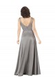 Silk like Satin Long V-Neck A-Line Formal Evening Gown / Prom Dress / Bridesmaid Dress Sudbury