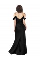Silk like Satin Low Back Long Off the Shoulder Black A-Line Formal Dress / Bridesmaid Dress Sudbury