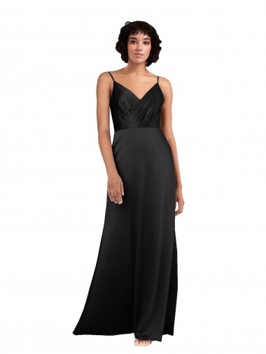 Silk like Satin Long V-Neck Column Formal Evening Gown / Prom Dress / Bridesmaid Dress Sudbury