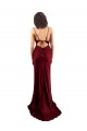 Silk like Satin Criss Cross Open Back Long Cowl Neck Burgundy Sheath Formal Evening Gown / Prom Dress / Bridesmaid Dress Sudbury