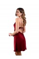 Silk like Satin Criss Cross Open Back Midi Length Cowl Neck Sheath Formal Evening Gown / Prom Dress / Bridesmaid Dress Sudbury