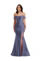 Silk like Satin Low Back Long Off the Shoulder Mermaid Black Tie Plus Size Evening Gown / Prom Dress / Bridesmaid Dress Sudbury