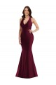 Silk like Satin Open Back Long V-Neck Mermaid Formal Plus Size Evening Gown / Prom Dress / Bridesmaid Dress Sudbury