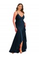 Silk like Satin Long Spaghetti Straps Mermaid High Low Plus Size Evening Gown / Prom Dress / Bridesmaid Dress Sudbury