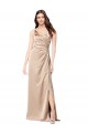 Silk like Satin Low Back Long Spaghetti Straps Champagne Pink A-Line Formal Evening Gown / Prom Dress / Bridesmaid Dress Sudbury