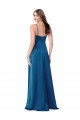 Silk like Satin Low Back Long Spaghetti Straps Peacock Blue A-Line Formal Evening Gown / Prom Dress / Bridesmaid Dress Sudbury
