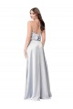 Silk like Satin Low Back Long Halter Neck A-Line Formal Evening Gown / Bridesmaid Dress Sudbury