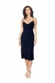 Silk like Satin Criss Cross Open Back Midi Length Spaghetti Straps A-Line Formal Evening Gown / Prom Dress / Bridesmaid Dress Sudbury