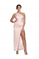Silk like Satin Low Back Long One Shoulder A-Line Semi Formal Evening Dress / Prom Dress / Bridesmaid Dress Sudbury