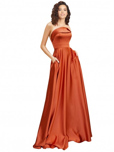 Silk like Satin Low Back Sweep Train Round Neck A-Line Formal Evening Gown / Prom Dress / Bridesmaid Dress Sudbury