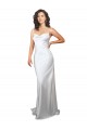 Silk like Satin Criss Cross Open Back Sweep Train Cowl Neck Sheath Beach Wedding Dresses Sudbury