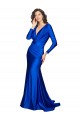 Silk like Satin V-Back Long V-Neck Royal Blue Mermaid Formal Evening Gown / Prom Dress / Bridesmaid Dress Sudbury