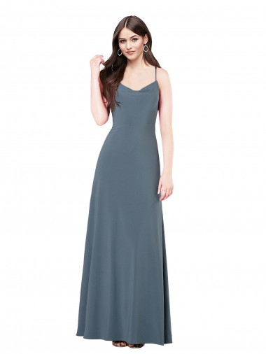 Spandex Low Back Long V-Neck A-Line Prom Dress / Bridesmaid Dress Sudbury