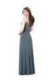 Spandex Low Back Long V-Neck A-Line Prom Dress / Bridesmaid Dress Sudbury