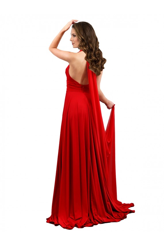 Spandex Criss Cross Open Back Long Halter Neck A-Line Formal Evening Gown / Prom Dress / Bridesmaid Dress Sudbury