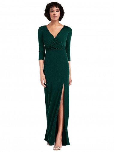 Spandex V-Back Long V-Neck Trumpet Formal Evening Gown / Prom Dress / Bridesmaid Dress Sudbury
