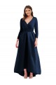 Spandex Long V-Neck Ball Gown High Low Plus Size Evening Gown / Prom Dress / Bridesmaid Dress Sudbury