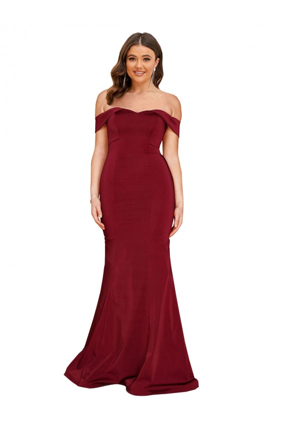 Spandex Long Off the Shoulder Mermaid Formal Plus Size Evening Gown / Prom Dress / Bridesmaid Dress Sudbury