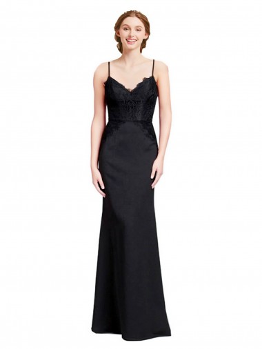 Stretch Crepe Low Back Long Spaghetti Straps Mermaid Prom Dress / Bridesmaid Dress Sudbury