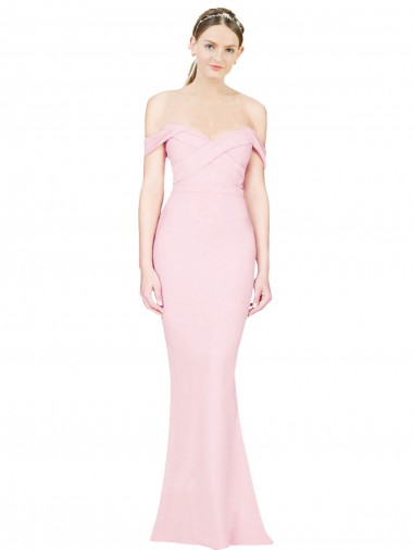 Stretch Crepe Low Back Long Strapless Pink A-Line Formal Evening Gown / Prom Dress / Bridesmaid Dress Sudbury