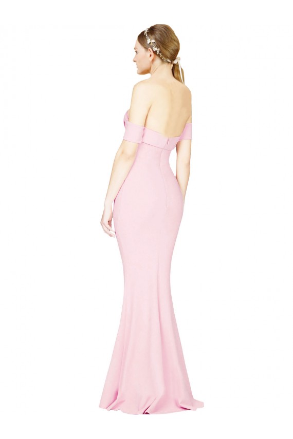 Stretch Crepe Low Back Long Strapless Pink A-Line Formal Evening Gown / Prom Dress / Bridesmaid Dress Sudbury