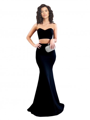 Stretch Crepe Low Back Long High Neck Mermaid Formal Evening Gown / Prom Dress / Bridesmaid Dress Sudbury