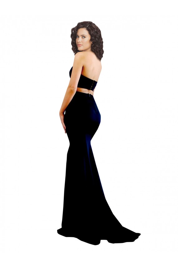 Stretch Crepe Low Back Long High Neck Mermaid Formal Evening Gown / Prom Dress / Bridesmaid Dress Sudbury