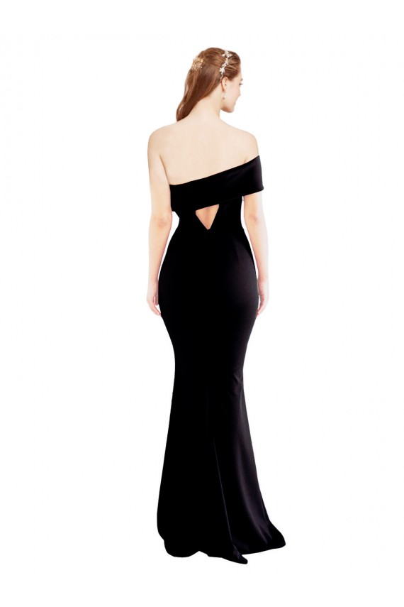 Stretch Crepe Keyhole Back Long One Shoulder Mermaid Formal Evening Gown / Prom Dress / Bridesmaid Dress Sudbury