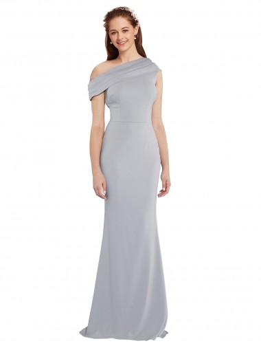 Stretch Crepe Long One Shoulder Grey Mermaid Formal Dress / Bridesmaid Dress Sudbury