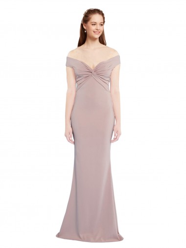 Stretch Crepe Keyhole Back Long Off the Shoulder Mermaid Formal Evening Gown / Prom Dress / Bridesmaid Dress Sudbury