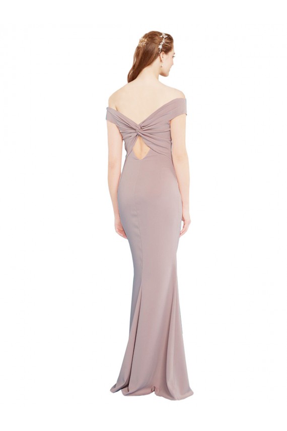 Stretch Crepe Keyhole Back Long Off the Shoulder Mermaid Formal Evening Gown / Prom Dress / Bridesmaid Dress Sudbury