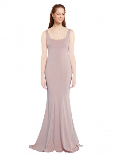 Stretch Crepe Long Scoop Neck Mermaid Formal Evening Gown / Prom Dress / Bridesmaid Dress Sudbury