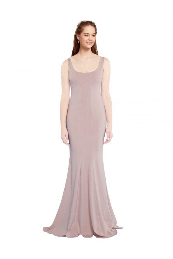 Stretch Crepe Long Scoop Neck Mermaid Formal Evening Gown / Prom Dress / Bridesmaid Dress Sudbury