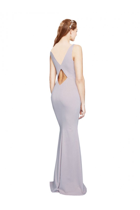 Stretch Crepe Keyhole Back Long V-Neck Mermaid Formal Evening Gown / Prom Dress / Bridesmaid Dress Sudbury