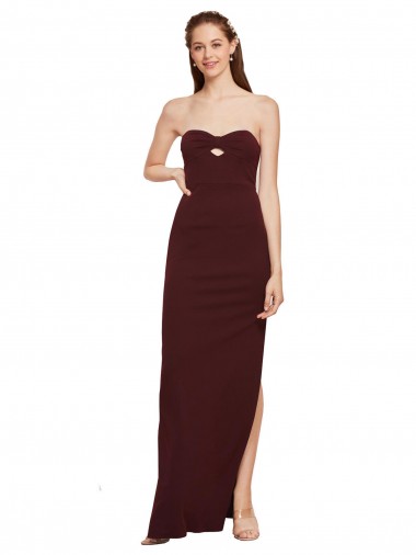 Stretch Crepe Long Strapless Sheath Formal Evening Gown / Prom Dress / Bridesmaid Dress Sudbury